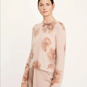 Vince Dahlia Print Alpaca-Blend Crewneck Sweater Size 2X